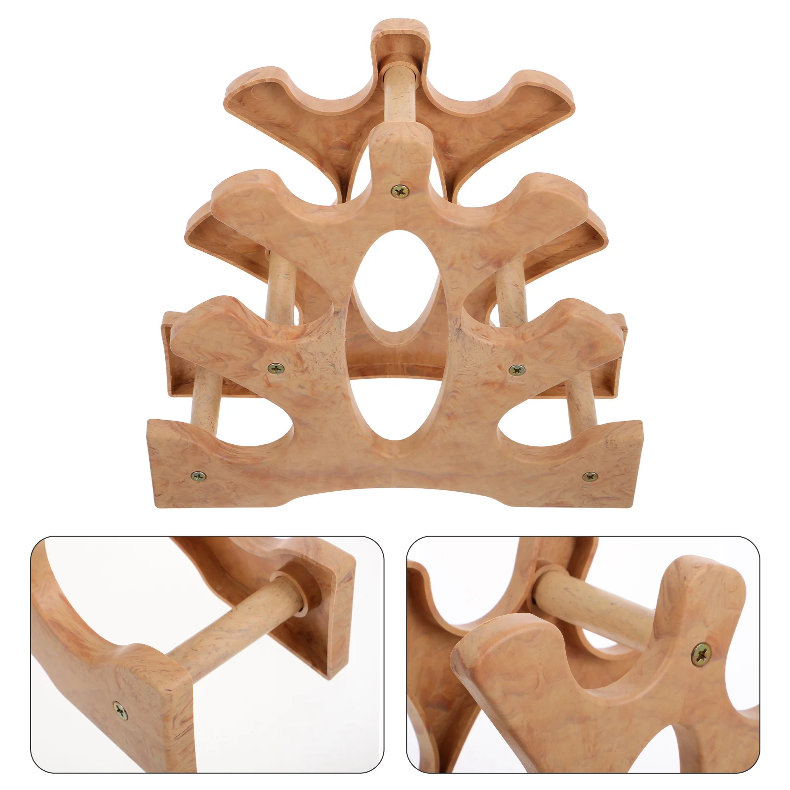 

Wood Color Dumbbell Rack 3 Tier Home Gym Equipment Stand for Multiple Sizes Weights Storage ganizer Fitness Accessories Space