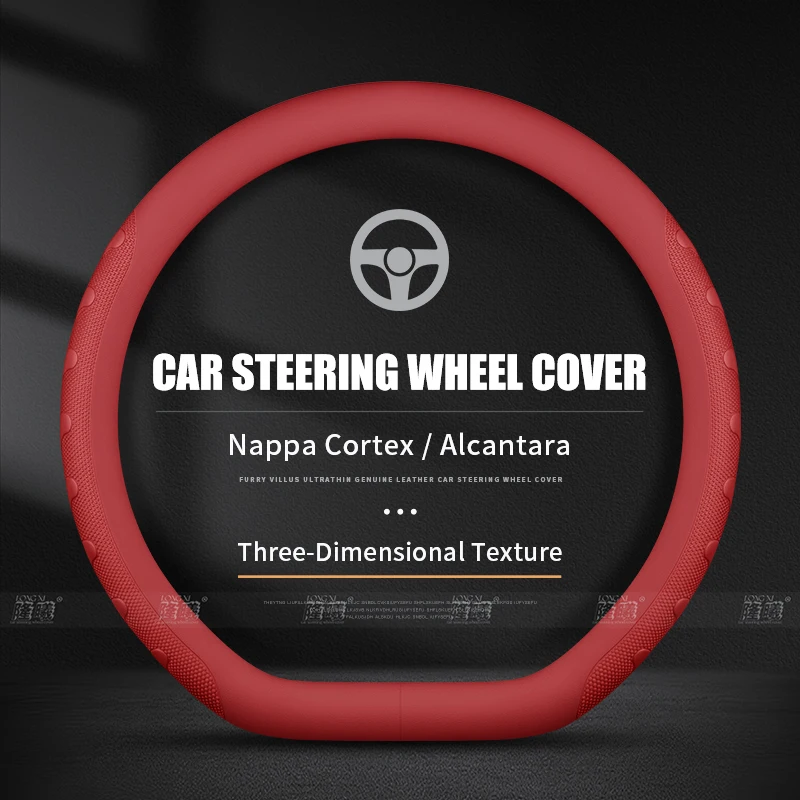 

Round Car Leather Steering Wheel Cover For BMW 316e 318e 320e 323e 325e 330e 335e 530e E46 E90 E91 F30 F31 F34 G20 G30 38cm
