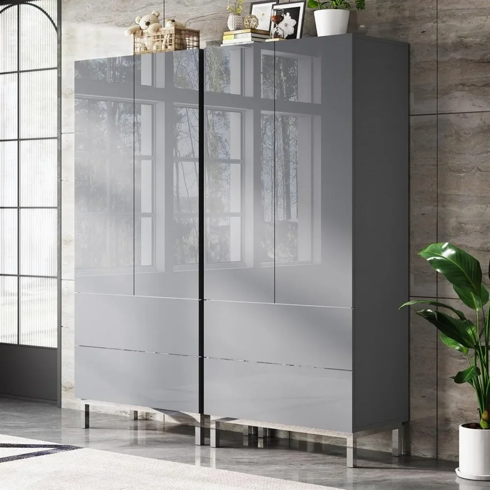 2 Pieces Modern Tall Kitchen Pantry, 70