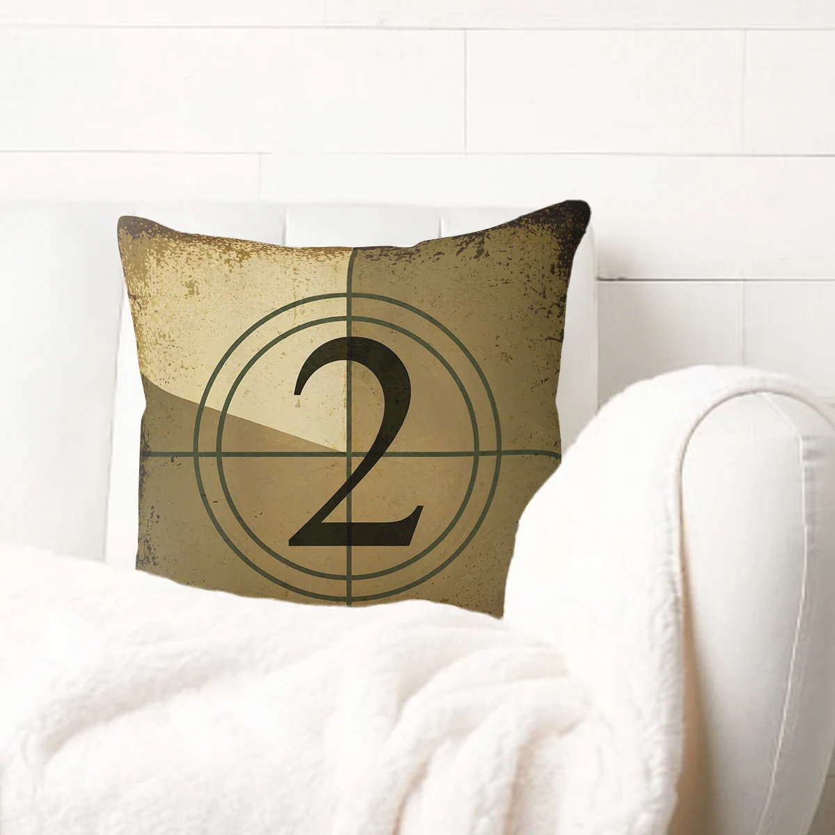 Vintage Wood Grain Gradient Print Polyester Pillow Cover - Stylish Decorative Cushion Case for Home Sofa Bedroom Decor