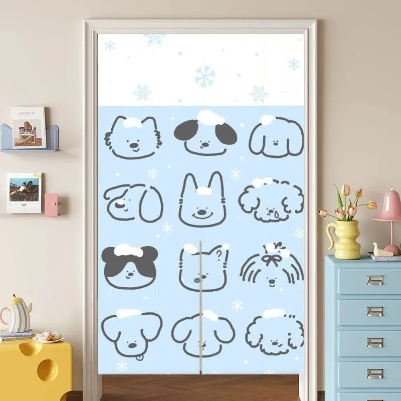VIKAMA Cute Fish Tank-Style Japanese Half-Door Curtain, Privacy Divider, Wall Decoration for a Teen Girl's Bedroom