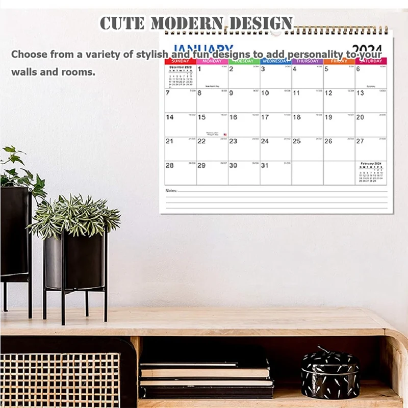 Wall Calendar, 18 Meses Calendário Feriados