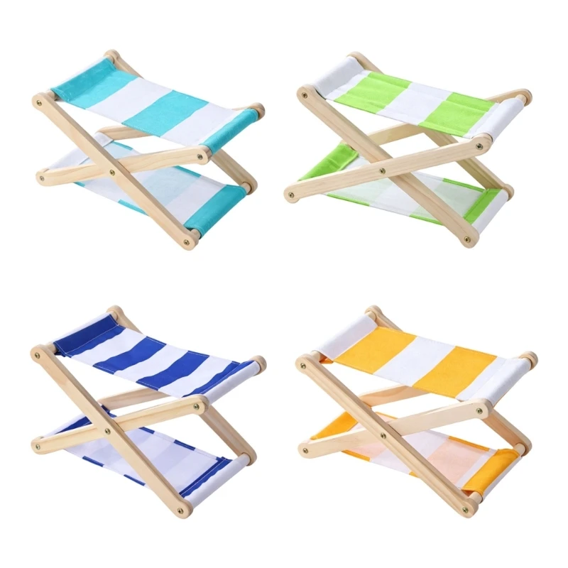 Q84C Folding Headrest Pillow for Camping and Shore Breaks, Canvas Beach Rest Support with Wood Base and Textured Cloth