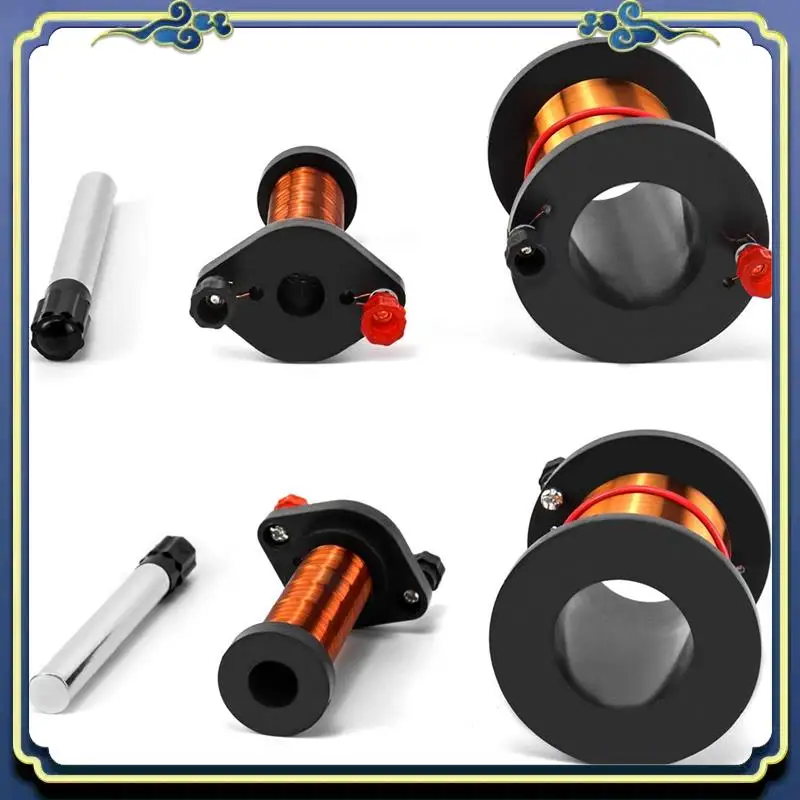 Portable 1 PCS Demonstration Induction Coil With Primary Coil, Copper Secondary Coil And Cylindrical Magnet For Physics Teaching