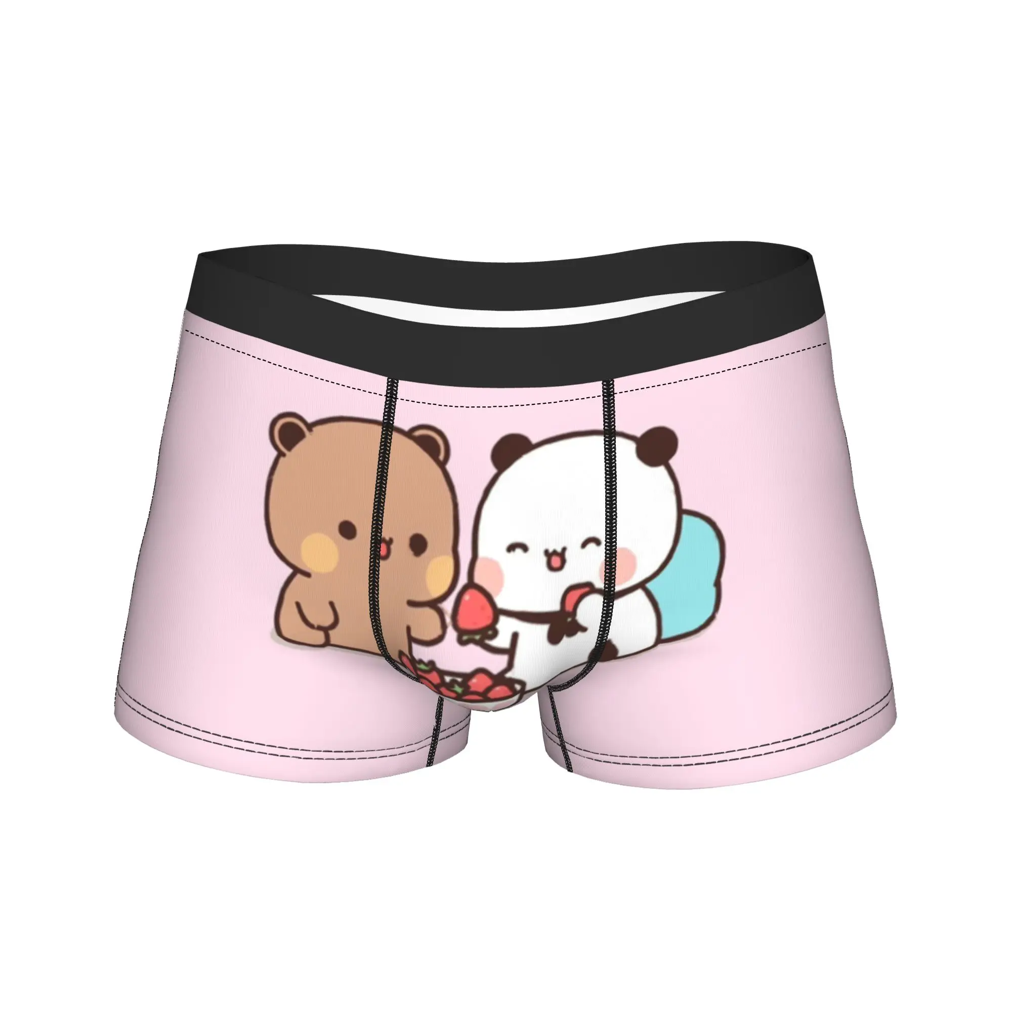 

0 Бубу и Дуду-клубничное розовое нижнее белье, забавные трусы-боксеры с принтом для мужчин, шорты-боксеры с 3D чехлом, большие размеры