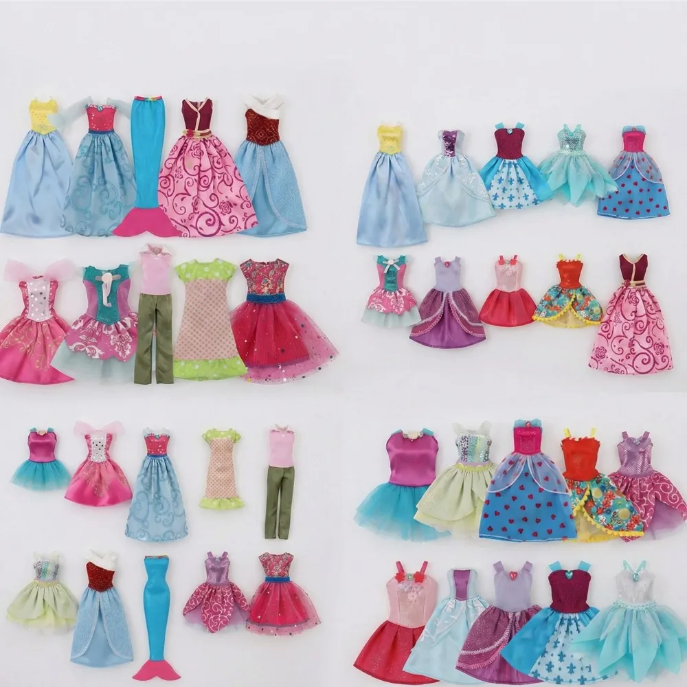 New Style Suitable For 27-30cm Doll Clothes, Various Sweet Temperament Dresses, Random 10 Piece Set For Children's Gifts