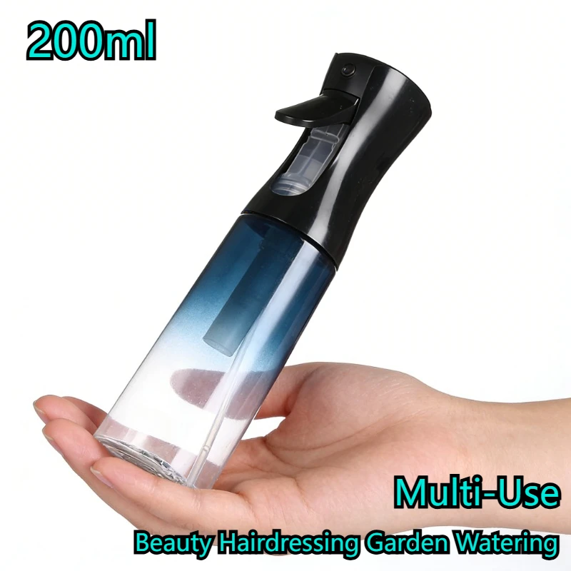 

200ml PP Multi-Use Spray Bottle,Continuous Gradient Durable Spray Bottle High Pressure Refillable for Salon, Garden, Home