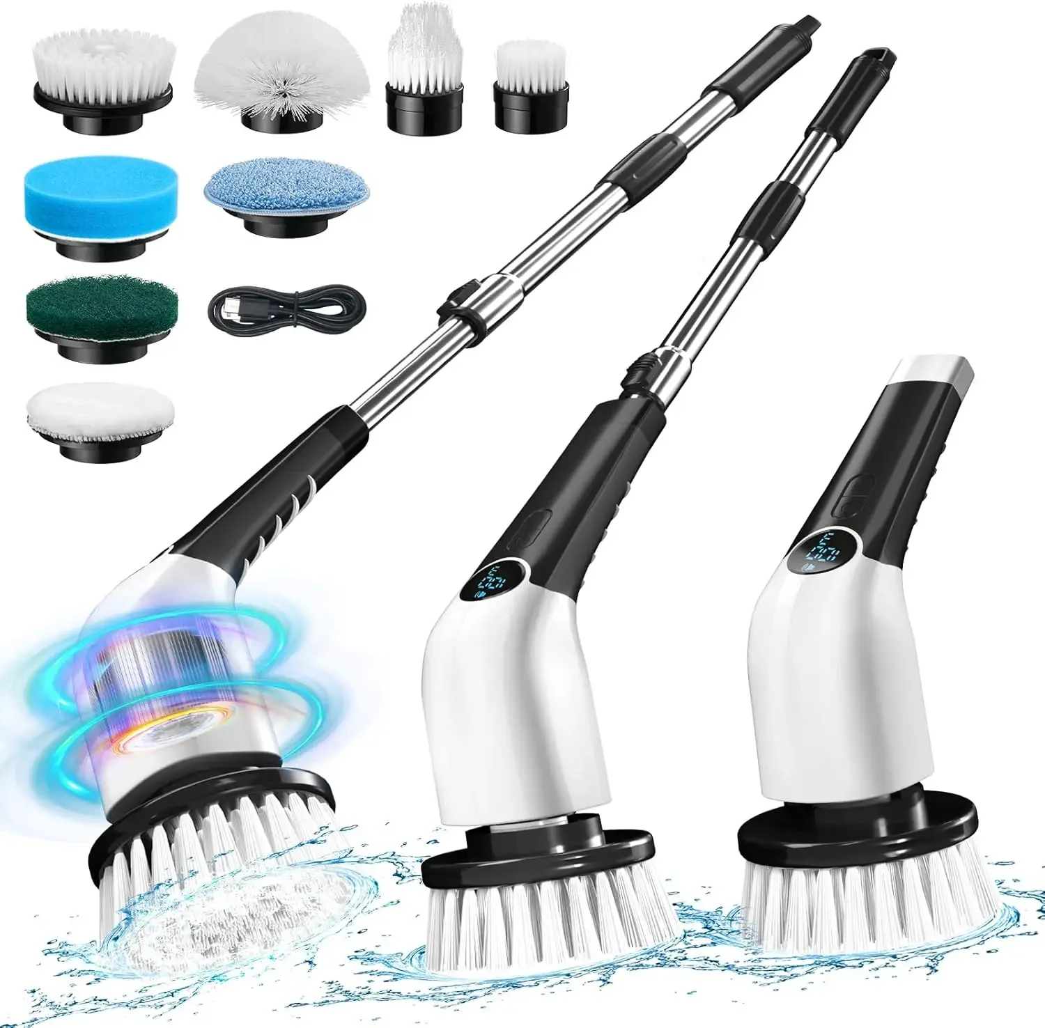 

Electric Spin Scrubber, Cordless Power Scrubber Up to 420RPM Powerful Cleaning, Shower Scrubber for Cleaning Bathtub