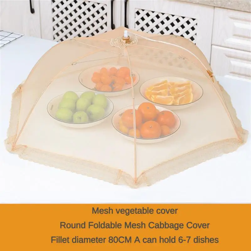 Spot Foldable Cover Vegetable Cover Breathable Insect-proof And Fly-proof Lace Table Cover  Rice Cover Mesh Vegetable Cover