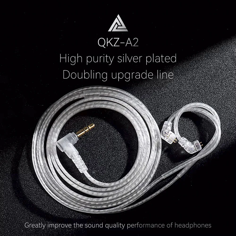 KZ Earphones Type-c 2PIN Cables Silver Plated Upgrade Cable Headphones Wire For KZ DQ6 ZAX ZSX ZSN PRO ZS10PRO ZAR ZVX