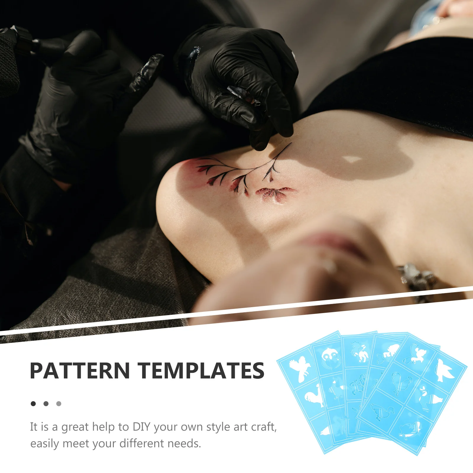 

10Pcs Facial Makeup Pattern Stencils Clear Hollow-Out Design for Body Paint Wood Block Crafts Face Glitter Tattoo Kids Creative