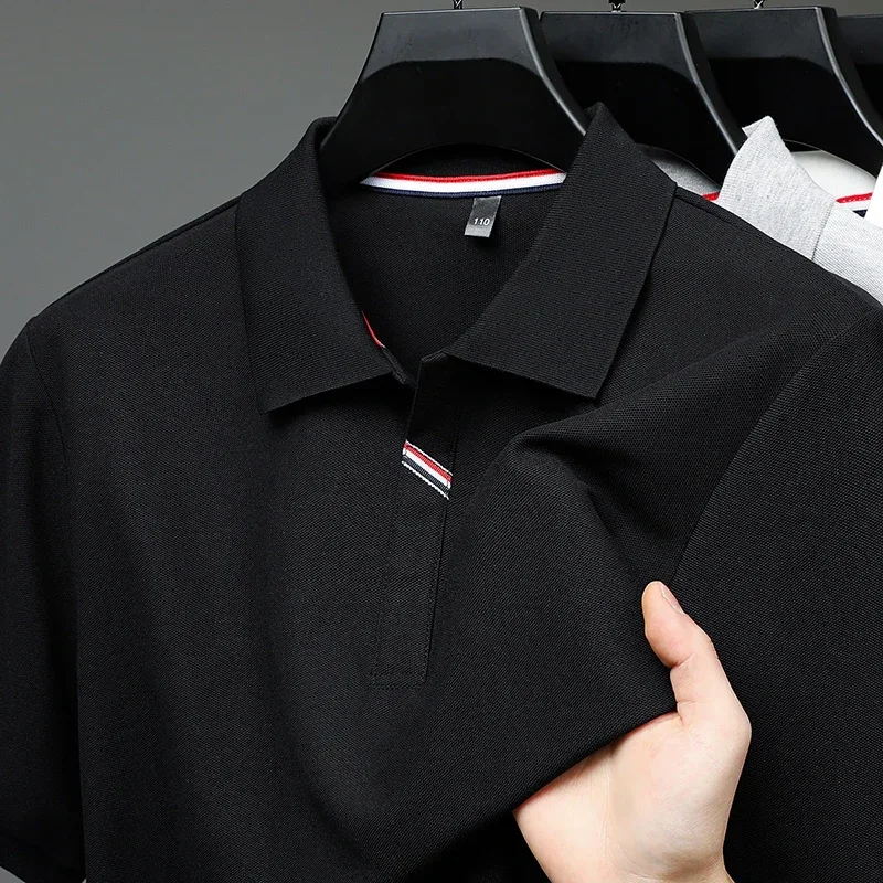 

2025New Men's Polo Shirt Short Sleeved Lapel T-shirt High-end T-shirt Loose Summer Business Style Casual Half Sleeve