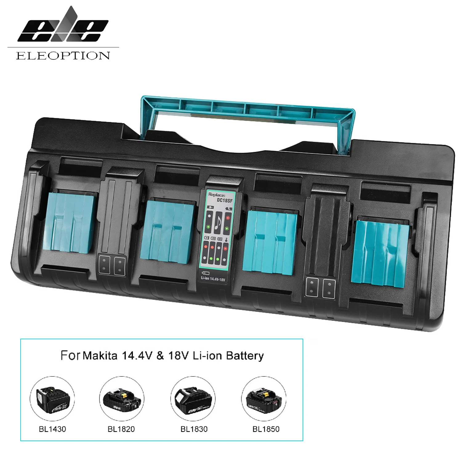 DC18SF 4-Port Charger For Makita Battery 14.4V 18V 3A Li-Ion BL1830,BL1830B,BL1840,BL1840B,BL1850,BL1850B,BL1860,BL1860B