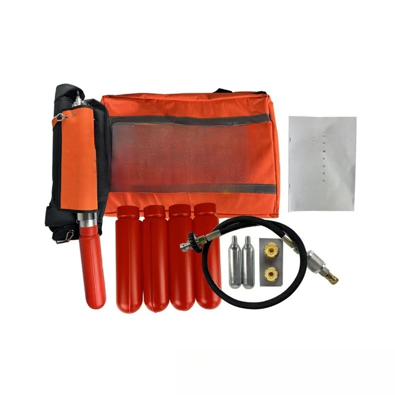 Amphibious cable thrower, life-saving rope thrower, hand-thrown rope bag with gas cylinder and net casting