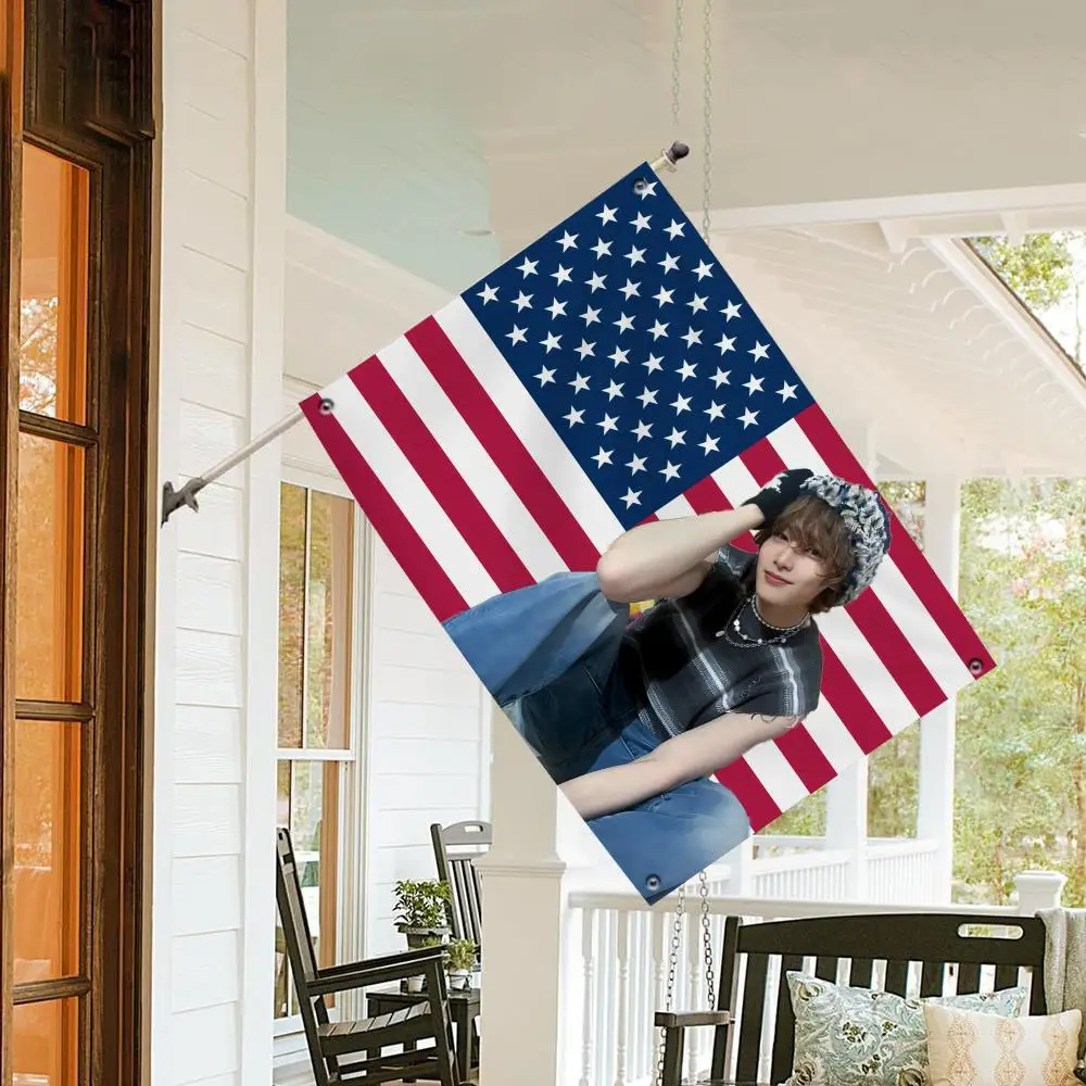 J-JeonginES Flags Custom Camping Outdoor Garden room Bedroom Decor Party Backdrops Wall Art Family Gifts