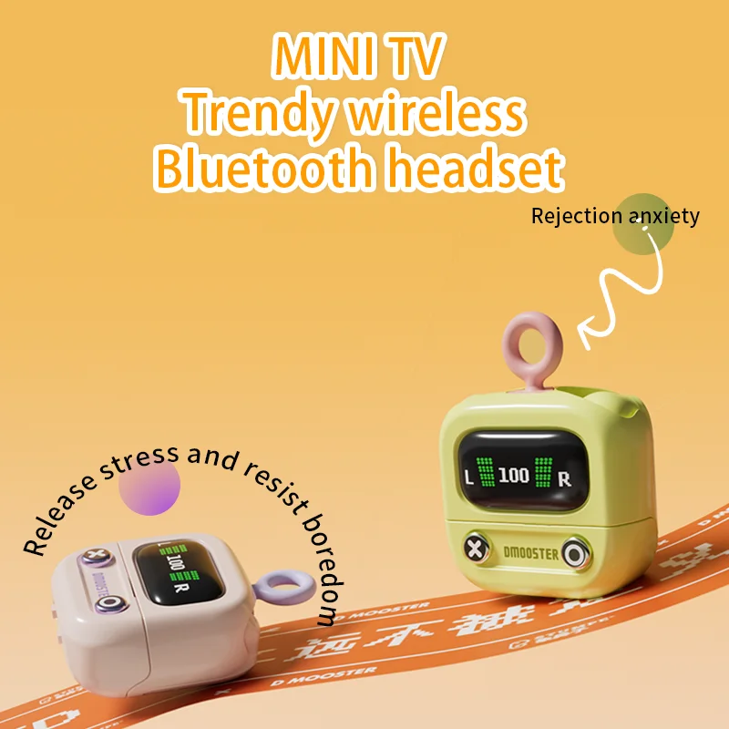 DMOOSTER D76 TWS Auricular Mini TV Diseño con apariencia BT 5.4