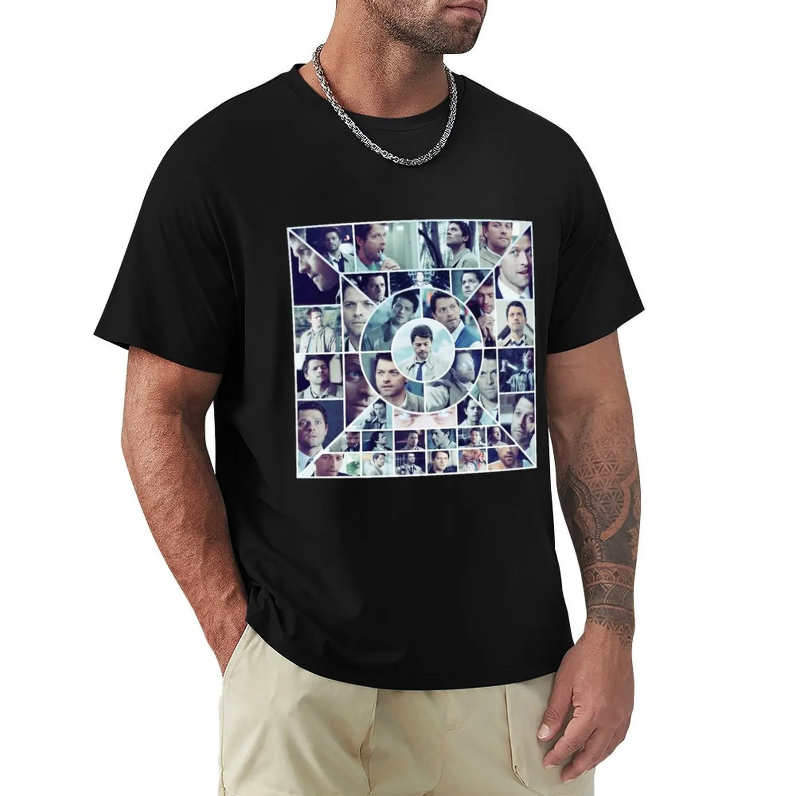 Castiel Collage T-Shirt Plus Size Summer Casual T-Shirt