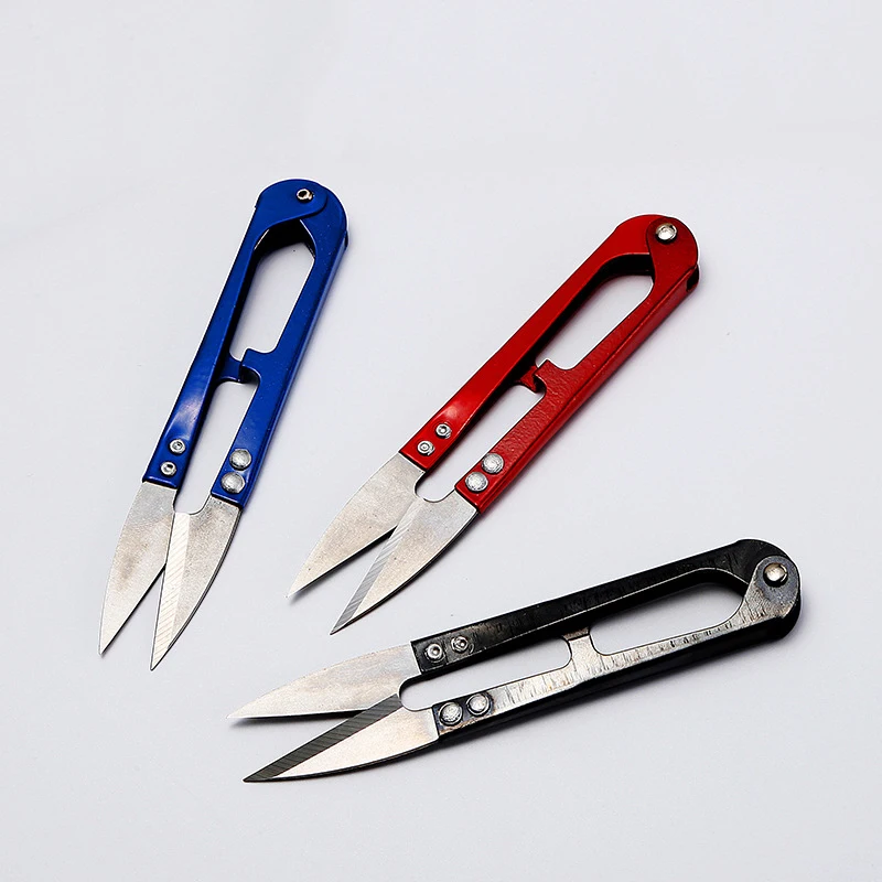 1Pcs New Useful Stainless Steel Stitch U-Shape Use Scissors Cut Fishing Line Trimming Nipper Essential Cross Accessories