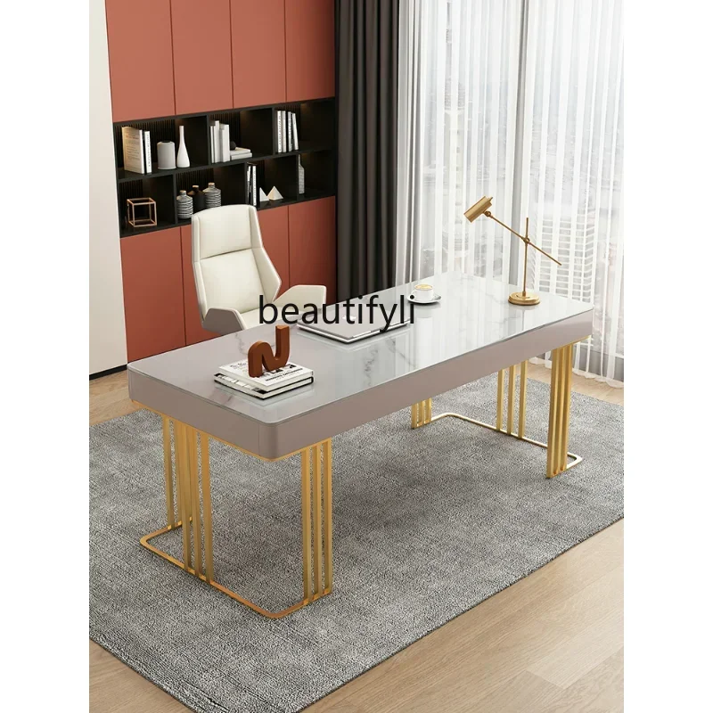cc182R11 Light Luxury Stone Plate Desktop Computer Desk  Simple Desk Bedroom Writing Desk Simple Table Workbench furniture