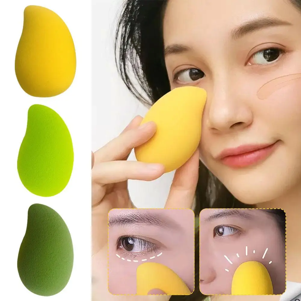 1 pz Mango trucco uovo spugna morbido bagnato asciutto doppio uso fondotinta correttore in polvere trucco uovo strumento di bellezza cosmetici