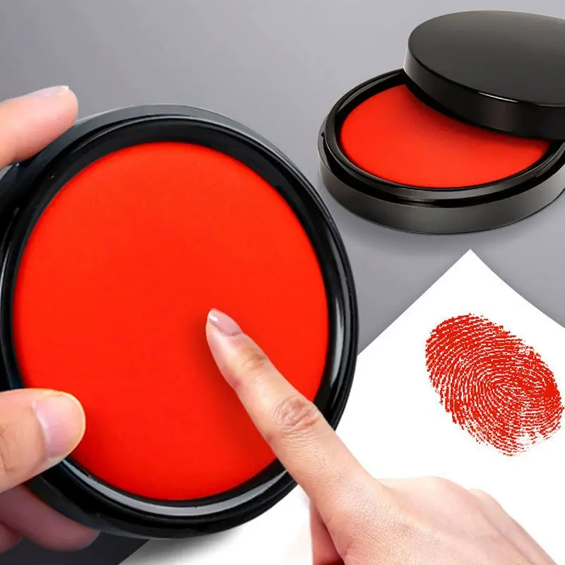 وسادة حبر سريعة الجفاف، حبر مستدير أحمر قائم على الزيت، اضغط على الختم المالي يدويًا لترك بصمات الأصابع، ختم المكتب، اللوازم المكتبية #1