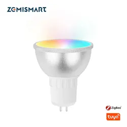 Zemismart Tuya Zigbee Gu5.3 inteligentna żarówka Led lampa ściemnialna 110V 220V Alexa Google do domu