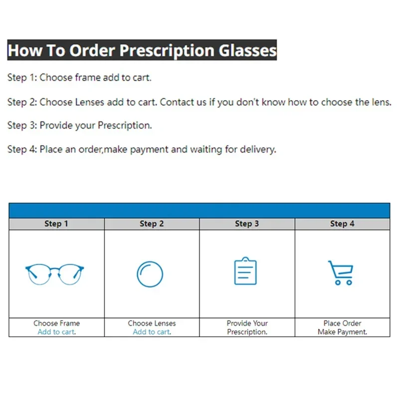 Custom lenses（Place the order after consulting with the customer service.）
