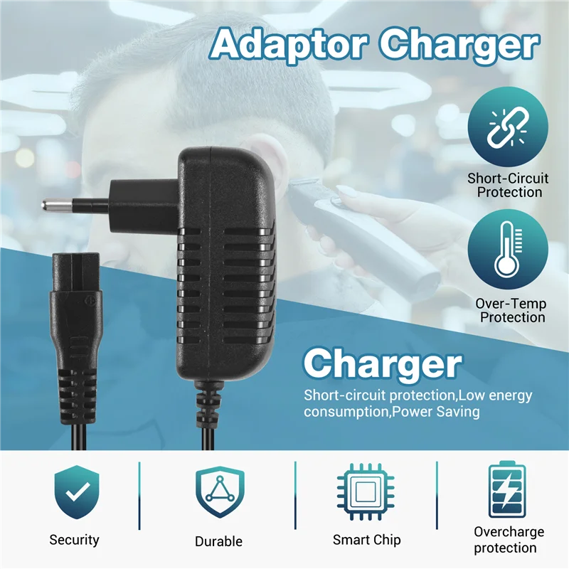 AK25-شاحن الاتحاد الأوروبي التوصيل ماكينة حلاقة كهربائية للبالغين والأطفال والمشابك #2