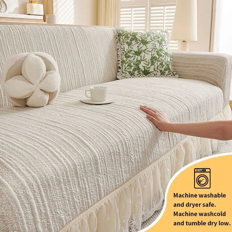 

1PC-Anti cat scratch skirt edge sofa cover, universal all inclusive cover for all seasons, 2025 new anti slip protective cover