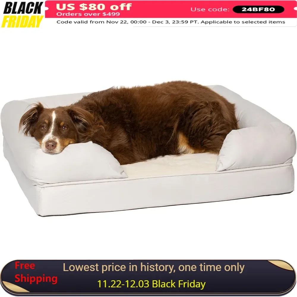 Dog Bed, Orthopedic Memory Foam, Multiple Colors, Medium Firmness Pillow, Waterproof Liner, Breathable 35% Cotton Cover, Dog Bed