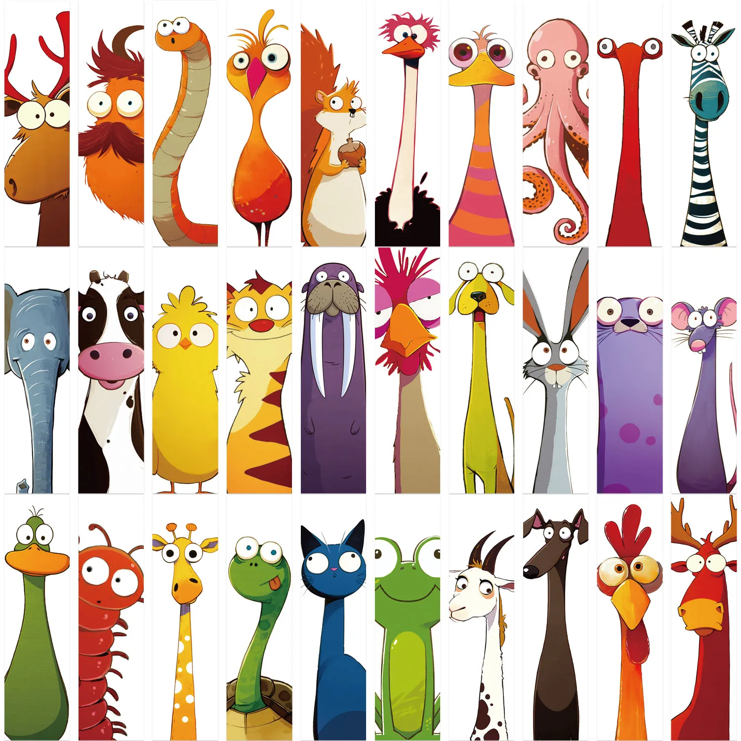 30 pezzi segnalibri animali divertenti studenti regali creativi segnalibri pagina fai da te pagine di lettura cartoni animati decorazione etichettatura libro