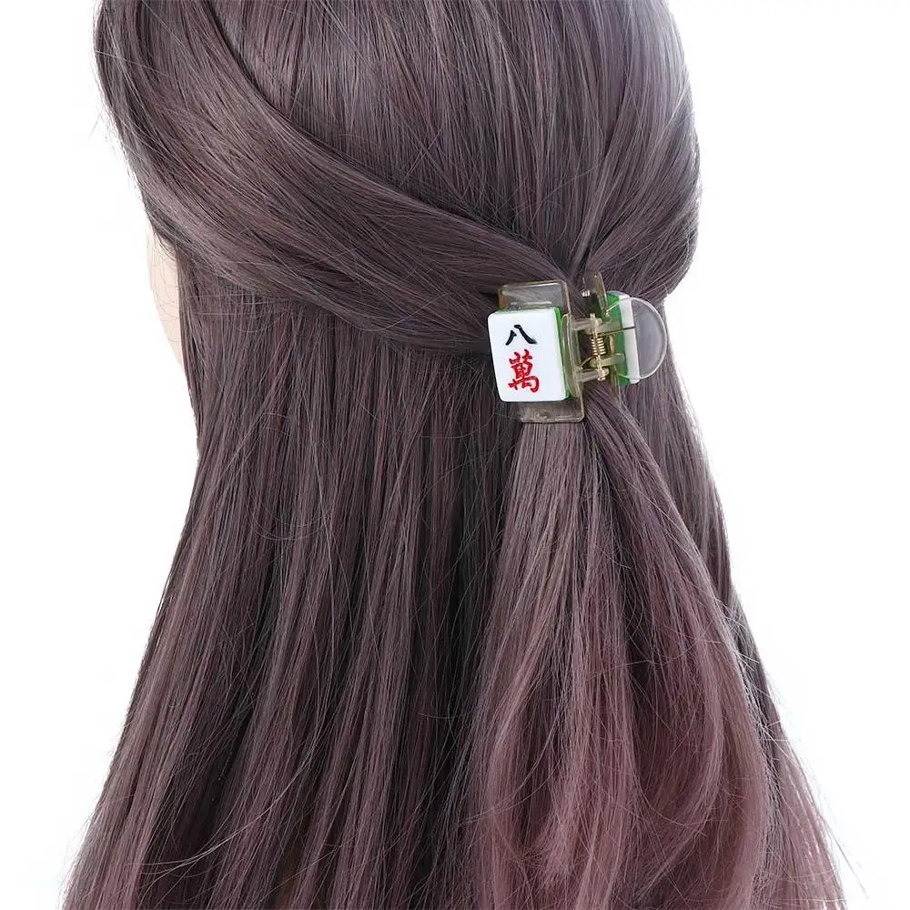 

Милые индивидуальные аксессуары для волос из смолы для девочек, мультяшный узор, маджонг, коготь для волос, женская заколка в виде акулы, заколка в китайском стиле