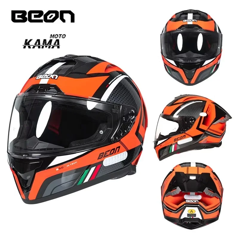 BEON B507 Motorcycle Helmet Locomotive Racing Four Seasons Universal Running Helmet Cruising casco moto cascos para moto