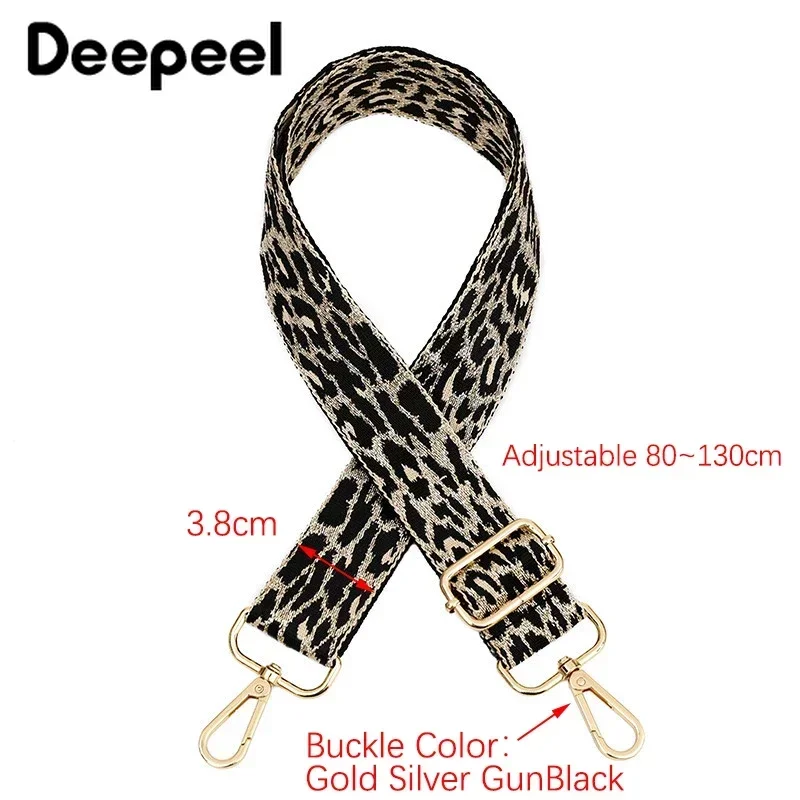 Deepeel 3.8cm Wide Leopard Bags Shoulder Strap Women\'s Bag Accessories Handbag Crossbody Adjustable Jacquard Backpack Straps