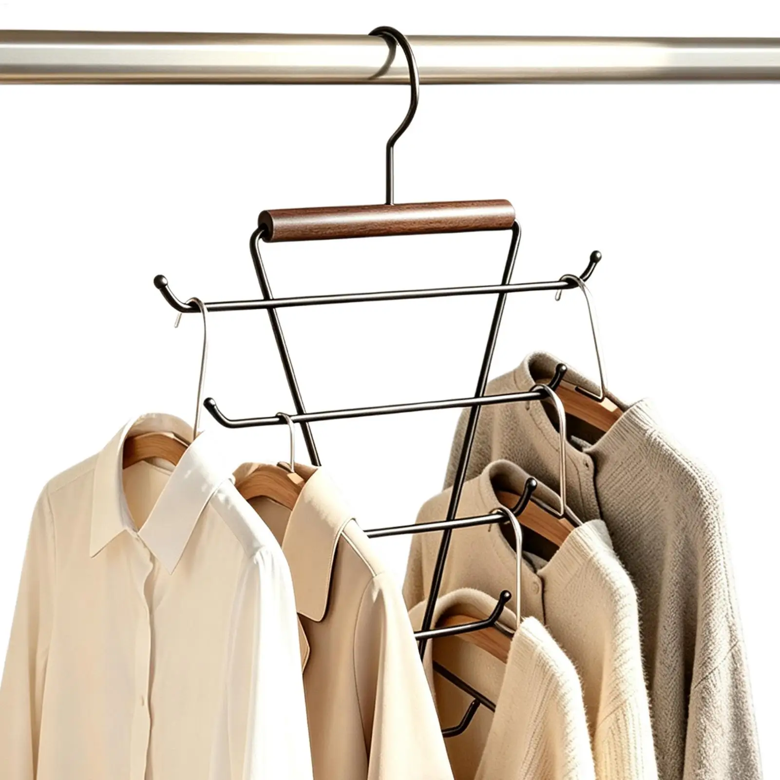 Hanger Hooks Space Saver Double-Sided Multi-Layer Non-Slip Clothes Hanger Connector Hooks Wardrobe Storage Organizer For home