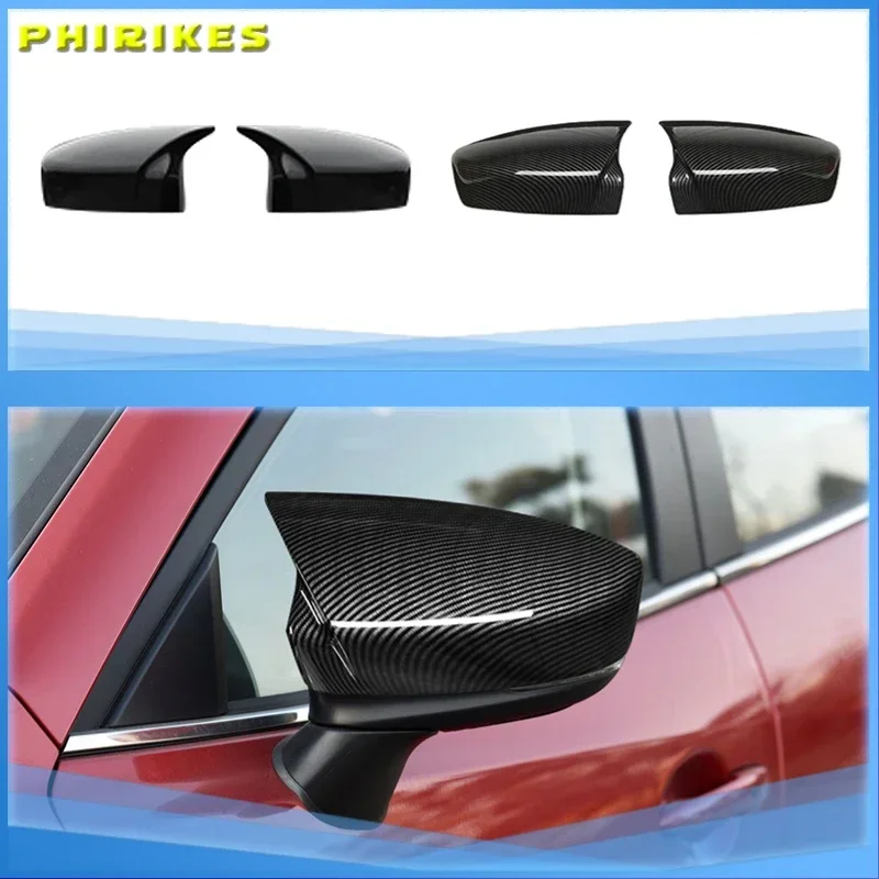 

ABS Carbon fibre For Mazda 3 Axela 2014 2015 2016 2017 2018 Accessories Car rearview mirror cover frame Cover Trim Car Styling