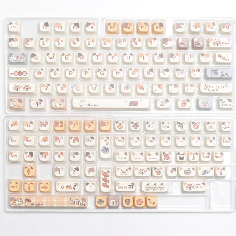 Meow keycap cat shaped MAO height MAC sublimation HI75 X75 F99 104 F87