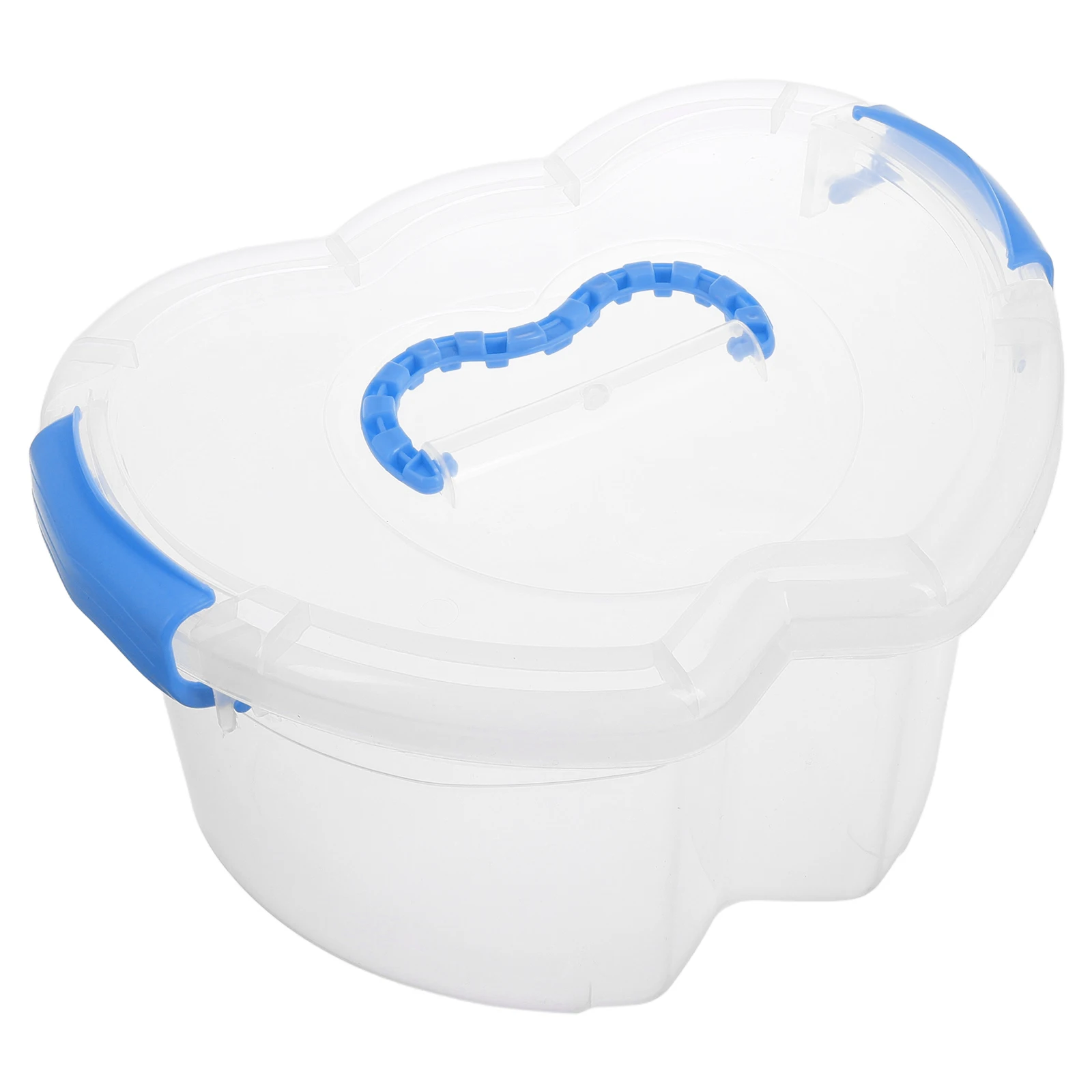 

Cute Double Heart Cartoon Storage Box Large Capacity Kids Plastic Tote Bins With Handles Durable Transparent Container For