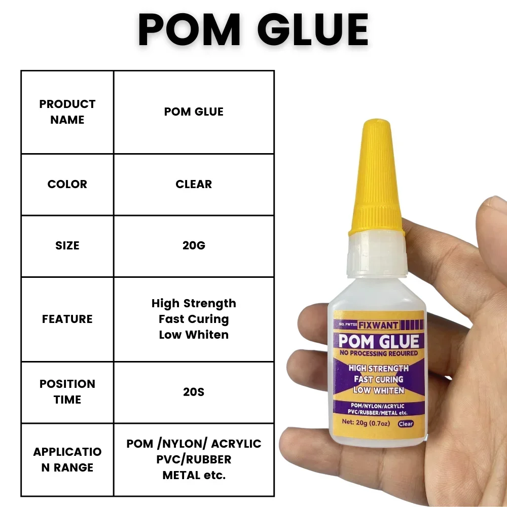 Super Sneldrogend Waterdicht Transparant Universeel ACRYL PVC RUBBER METALEN POM Lijm Sterke hechting Craft Repair DIY Lijm