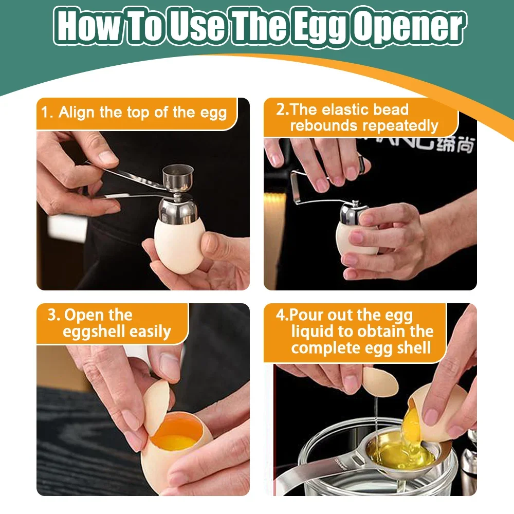 Eggshell Cutter 304 Stainless Steel Egg Shears Eggshell Bottle Opener Double-head Egg Cutter Opens Eggshells To Cook Raw Eggs.