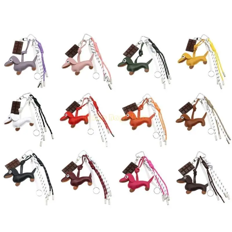X90d Wursthund Keyrings Schokoladenschlüsselautos Schlüsselkette Hängende Ornamente Tasche Charme