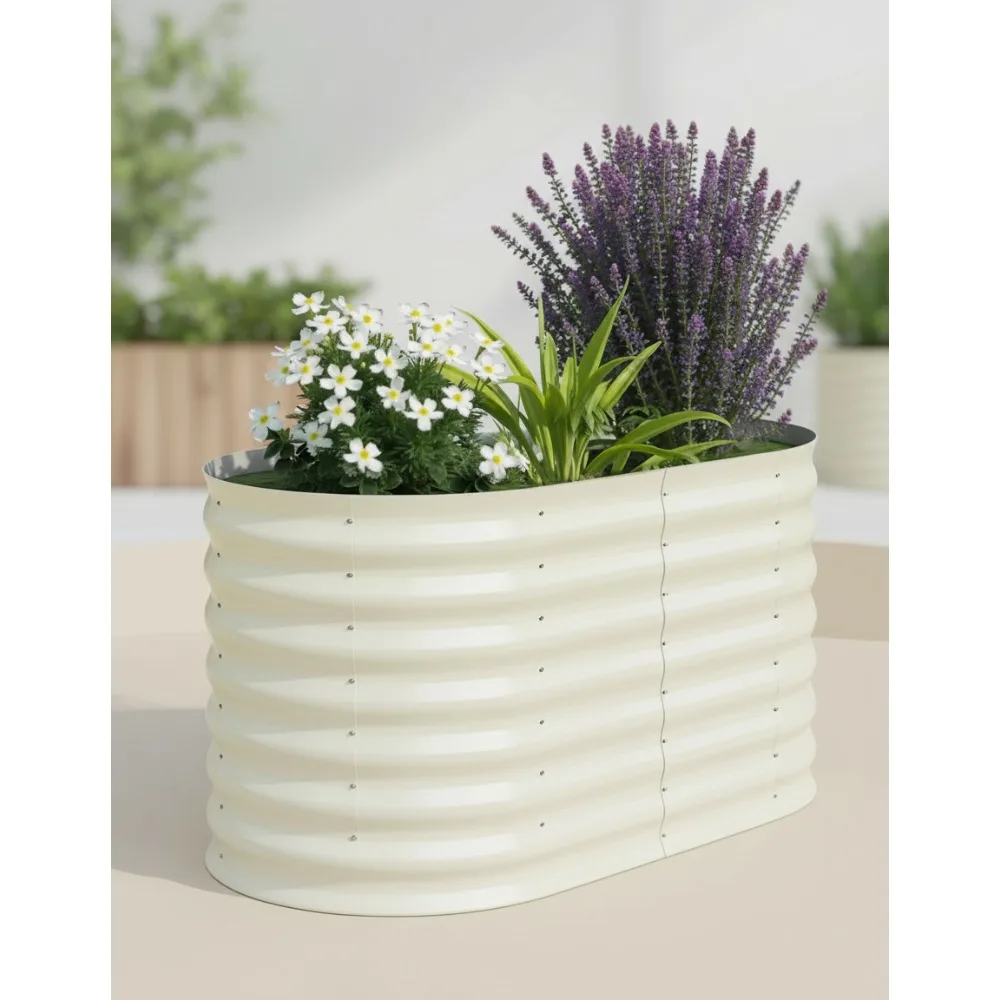 

4x2ft Galvanized Raised Garden Bed, Easy Assembly Planter Box for Vegetables Fruits Flowers Outdoor Gardening