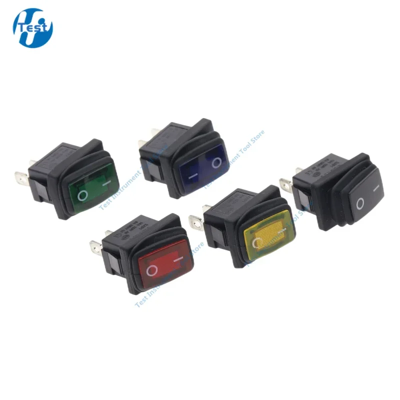 1PCS KCD1 Waterproof switch 2PIN red not lights button rocker power switch oil-proof and dust-proof ON/OFF AC 250V/6A 125V/10A