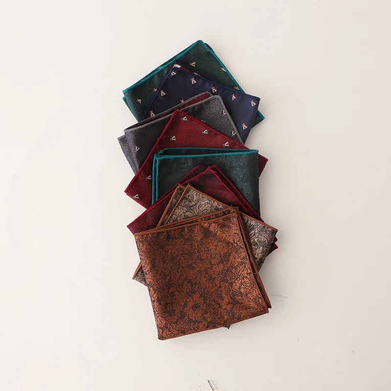 新ファッション 23 センチメートルメンズポケットチーフブラウンドット花柄ハンカチグリーンホワイトハンカチウェディングパーティーアクセサリービジネスクラバット