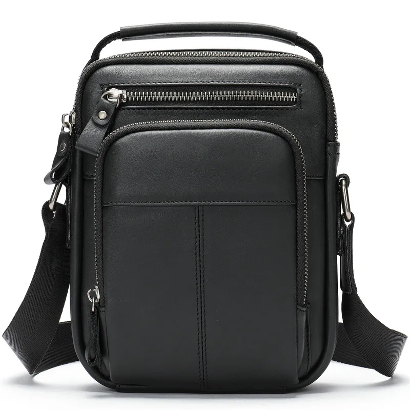 Retro genuine leather multi-functional top-grain cowhide shoulder bag, new style casual business handbag with sling strap
