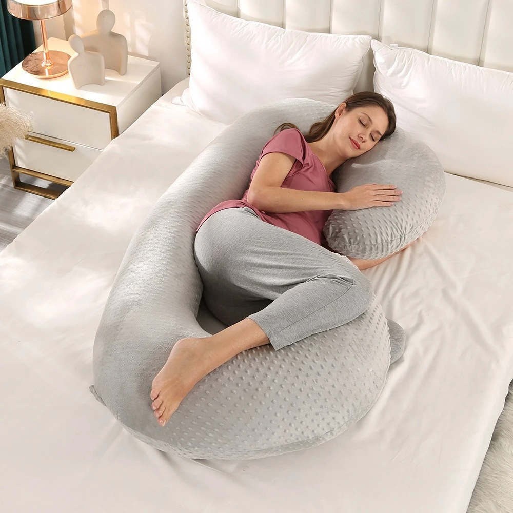 

1PC Removable & Washable C-shaped Pregnant Women Pillow, Large Cushion Waist Support Side Sleeping Pillow Cover Included