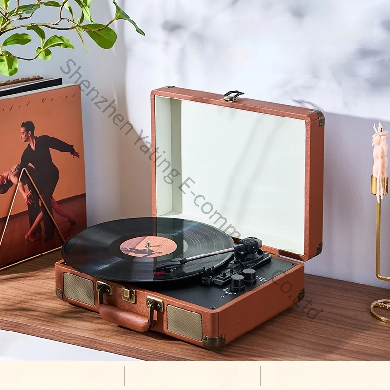 Vinyl Phonograph Stereo Portable Retro Bluetooth Record Player Decorative Portable Bluetooth Speaker Record Player