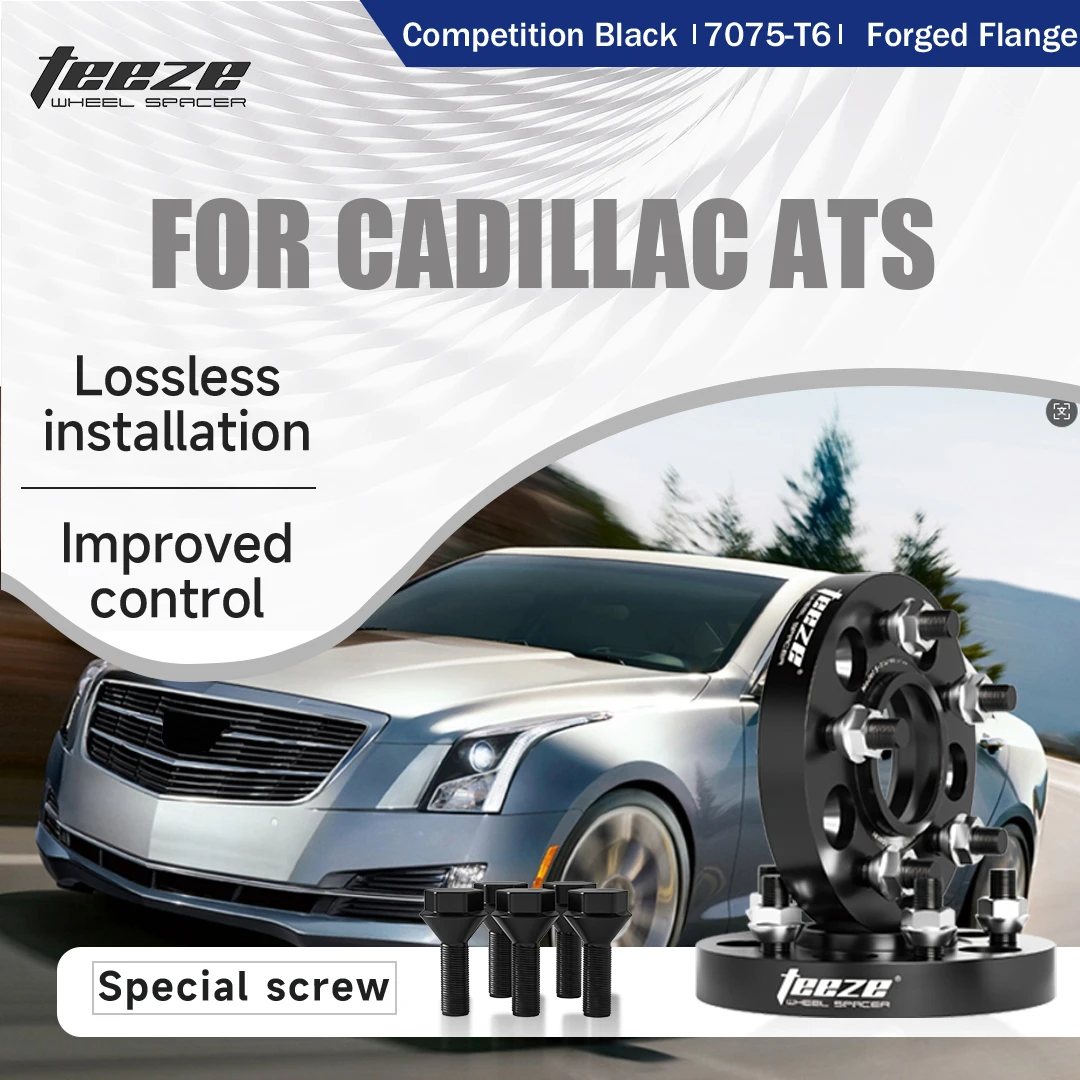 

Teeze 2/4pcs 5x115 CB70.3mm M12x1.5 Hub Centric Black Forged wheel spacer For Cadillac ATS Flange Plate15/20/25/30/35mm