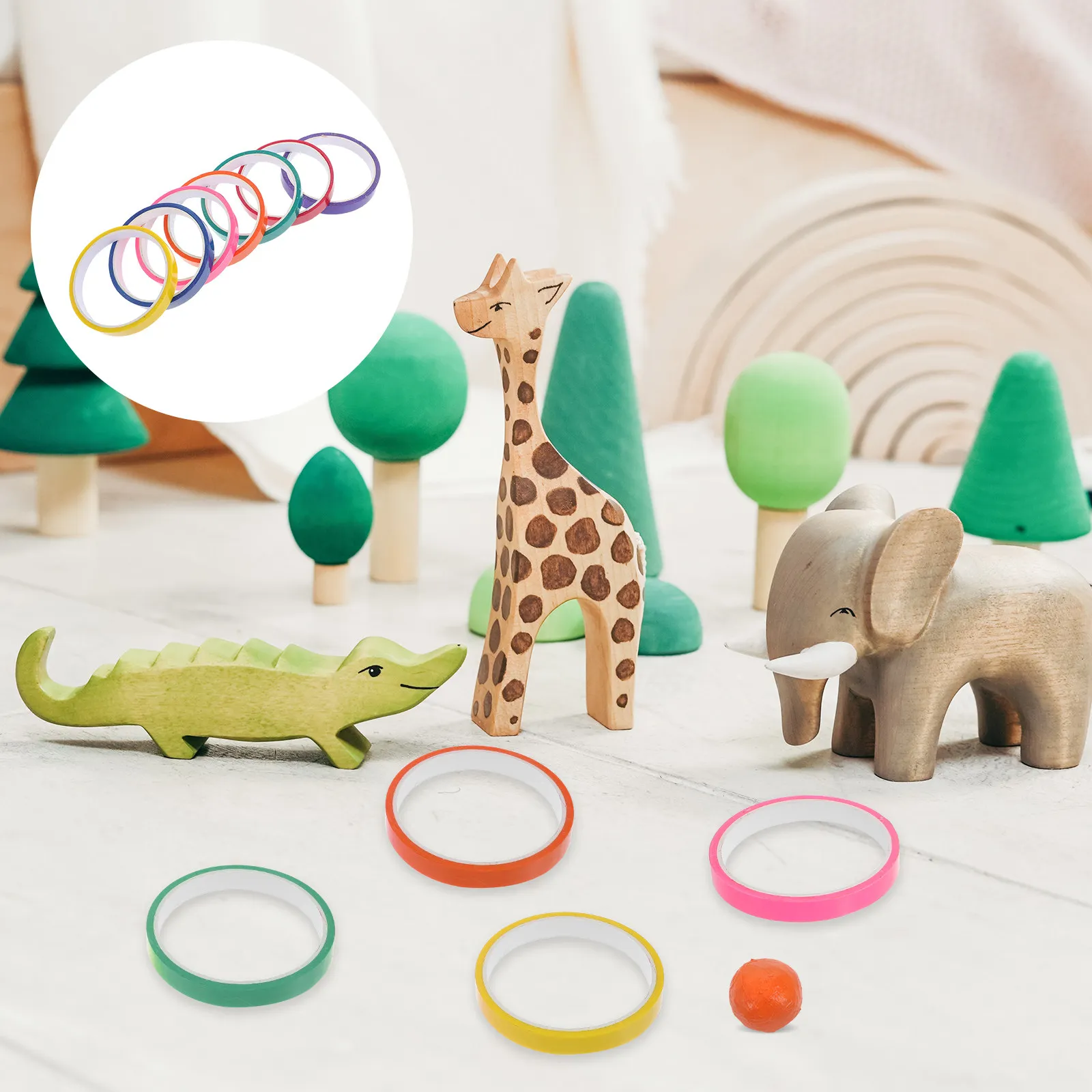 7 Rolls Gorgeous Color Adhesive Ball Tape Soft Touch Decompression Artifact Anxiety Relief Tool for Work Study Relaxation Sticky