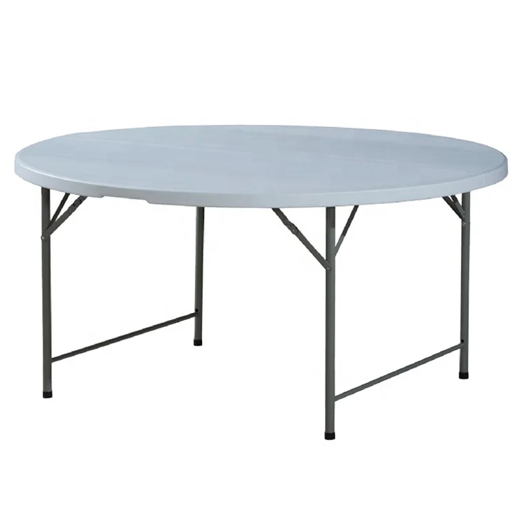 180CM Common Use White Round Banquet Table For Outdoor Wedding Party Plastic Folding Dining Table With Legs Fold And Lock